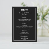 Invitation Elégant Classy Simple Black Mariage Menu (Debout devant)