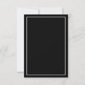 Invitation Elégant Classy Simple Black Mariage Menu (Dos)