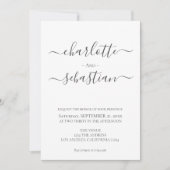 Invitation Elegant Classy Simple Typographie Style Mariage (Devant)