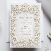 Invitation Elegant Classy White Baroque Frame Wedding