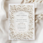 Invitation Elegant Classy White Baroque Frame Wedding