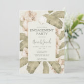 Invitation Elegant Coastal Beach Engagement Party  (Debout devant)