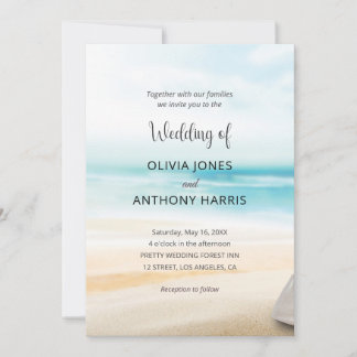 Invitation Elegant Coastal Beach Wedding