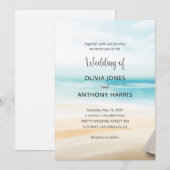 Invitation Elegant Coastal Beach Wedding (Devant / Derrière)
