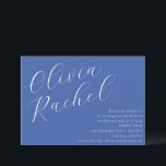 Invitation Élégant Cobalt Bleu Script Bat mitzvah minimal<br><div class="desc">Cette élégante invitation Bat mitzvah présente un design contemporain avec une composition horizontale minimaliste, parfait pour des célébrations modernes. L'invitation comporte une belle calligraphie script en blanc immaculé, dressée contre un riche arrière - plan bleu Cobalt, créant un look saisissant et sophistiqué. Idéale pour ceux qui apprécient les lignes épurées...</div>