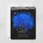 Invitation Elégant Cobalt Blue Heart Leaf Tree Enregistrer la (Dos)