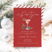 Invitation Élégant cocktail à la main Fête de Noël