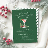 Invitation Élégant cocktail d'aquarelle Noël
