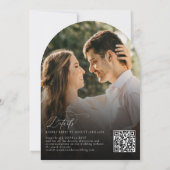 Invitation Élégant Code QR Bleu Poussiéreux Arche de Mariage (Dos)