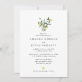Invitation Élégant Code QR Citron Aquarelle Mariage (Devant)