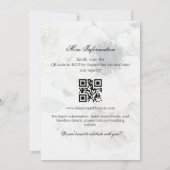 Invitation Élégant Code QR de Fleurs de Verdure Blanches pour (Dos)