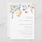 Invitation Élégant Code QR de Fleurs Sauvages pour Mariage Mi (Devant)