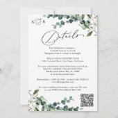 Invitation Élégant Code QR de la verdure Mariage tout-en-un (Dos)