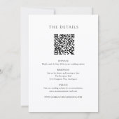 Invitation Élégant Code QR de Mariage à l'Aquarelle Verte (Dos)