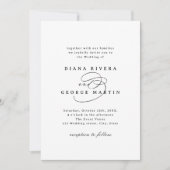 Invitation Élégant code QR de mariage à script en spirale (Devant)