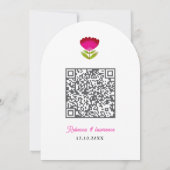 Invitation Élégant code QR de mariage blanc fiesta arqué (Dos)