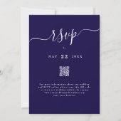 Invitation Élégant Code QR de Mariage de Bois d'Hiver Bleu Ma (Dos)