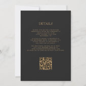 Invitation Élégant Code QR de Mariage en Or avec Agate Vert É (Dos)