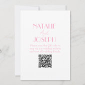 Invitation Élégant Code QR de mariage rose orange stylé (Dos)