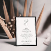 Invitation Élégant | Code QR de monogramme classique pour mar