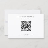 Invitation Élégant Code QR de Photo de Mariage de Script Mode (Dos)