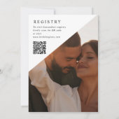 Invitation Élégant Code QR de Photo de Monogramme Shower de M (Dos)