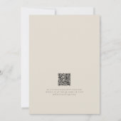 Invitation Élégant Code QR Fleur Sauvage Shower Bébé Beige (Dos)