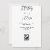 Invitation Élégant Code QR Fleurs de Mariage Floral (Dos)