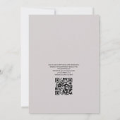 Invitation Elégant code QR floral RSVP Beach Wedding (Dos)