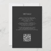 Invitation Élégant Code QR Mariage Argent Agate Violet Foncé (Dos)