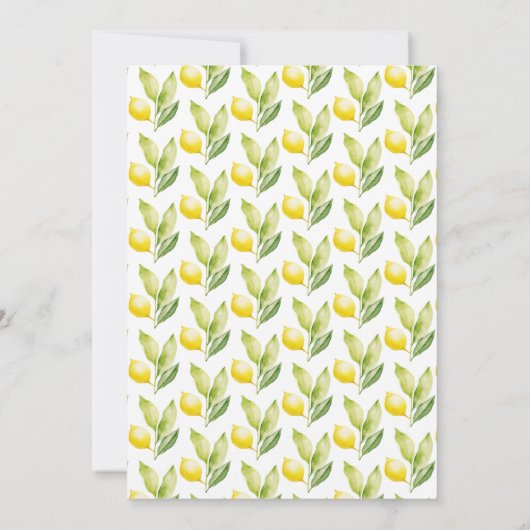 Invitation Elégant code QR Mariage Citrus de citron botanique (Dos)