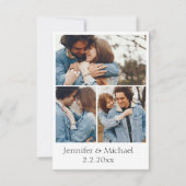 Invitation élégant code qr minimal rsvp 4 photos mariage (Devant)