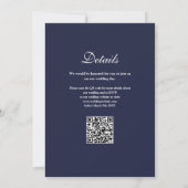 Invitation Élégant Code QR Moderne Mariage Bleu Nuit (Dos)