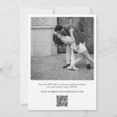 Invitation Élégant code QR noir et blanc pour mariage moderne (Dos)