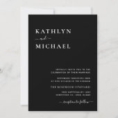 Invitation Élégant code QR noir tout en un Mariage moderne (Devant)