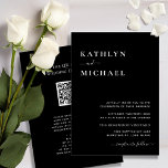 Invitation Élégant code QR noir tout en un Mariage moderne<br><div class="desc">Élégante Typographie moderne noir foncé QR Code Tout en un minimaliste carte Faire-part de mariage. Célébrez votre journée spéciale avec cette belle et élégante carte de faire-part de mariage pour embellir votre occasion spéciale. Tous les textes sont pré-arrangés pour que vous personnalisiez facilement et rapidement avec vos propres détails. Si...</div>