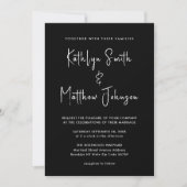 Invitation Élégant code QR noir tout en un Mariage moderne (Devant)