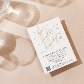 Invitation Élégant code QR Script Heureusement Jamais après l