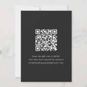 Invitation Élégant Code QR Typographie Noire Enterrement de V (Dos)