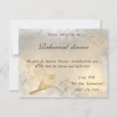 Invitation Élégant Coeurs Chic Or, Dîner De Répétition D'Oise (Devant)