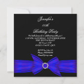Invitation Elégant colbolt royal Blue fête d'anniversaire (Dos)