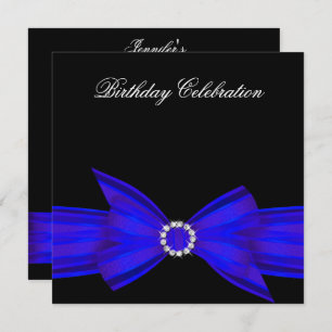 Invitation Elégant colbolt royal Blue fête d'anniversaire