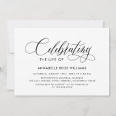 Invitation Élégant Collage Photo Célébration De La Vie Mémori (Dos)