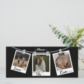 Invitation Élégant Collage Photo Enregistrer La Date (Debout devant)