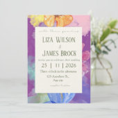 Invitation Elegant  Colorful Floral  Wedding  (Debout devant)
