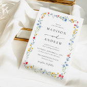 Invitation Elegant Colorful Wildflower Meadow Wedding