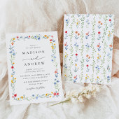Invitation Elegant Colorful Wildflower Meadow Wedding