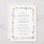 Invitation Elegant Colorful Wildflower Meadow Wedding (Devant)