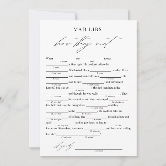 Invitation Élégant Comment Ils Ont Rencontré Les Libs De Mari (Devant)