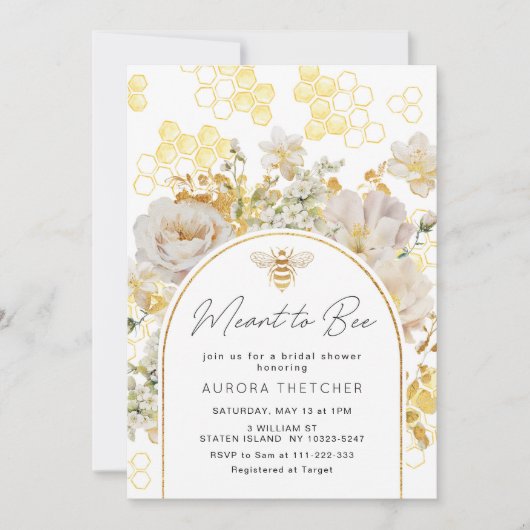 Invitation Élégant conçu pour être la douche nuptiale (Devant)